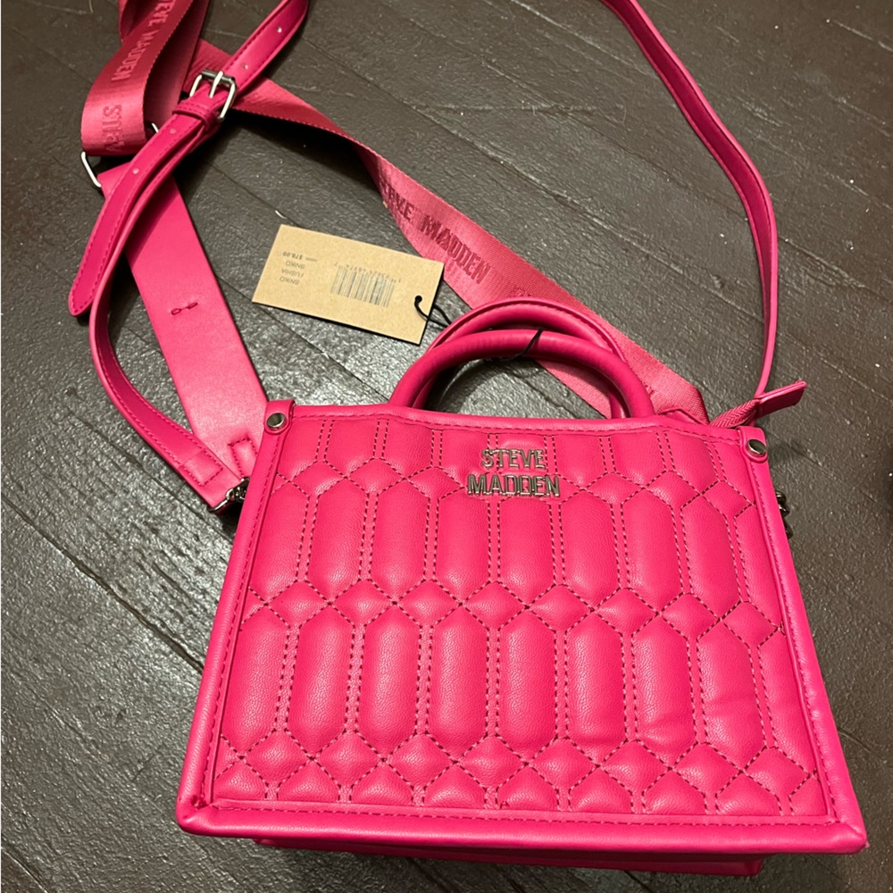 NWT Steve Madden fuschia Bniko hand or shoulder bag - Picture 2 of 7